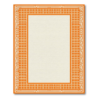 Orange Geometric Modern Orange Geometric Border Area Rug