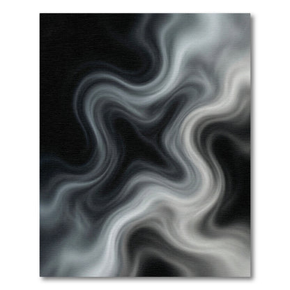 Monochromatic Swirling Smoke Abstract Rug