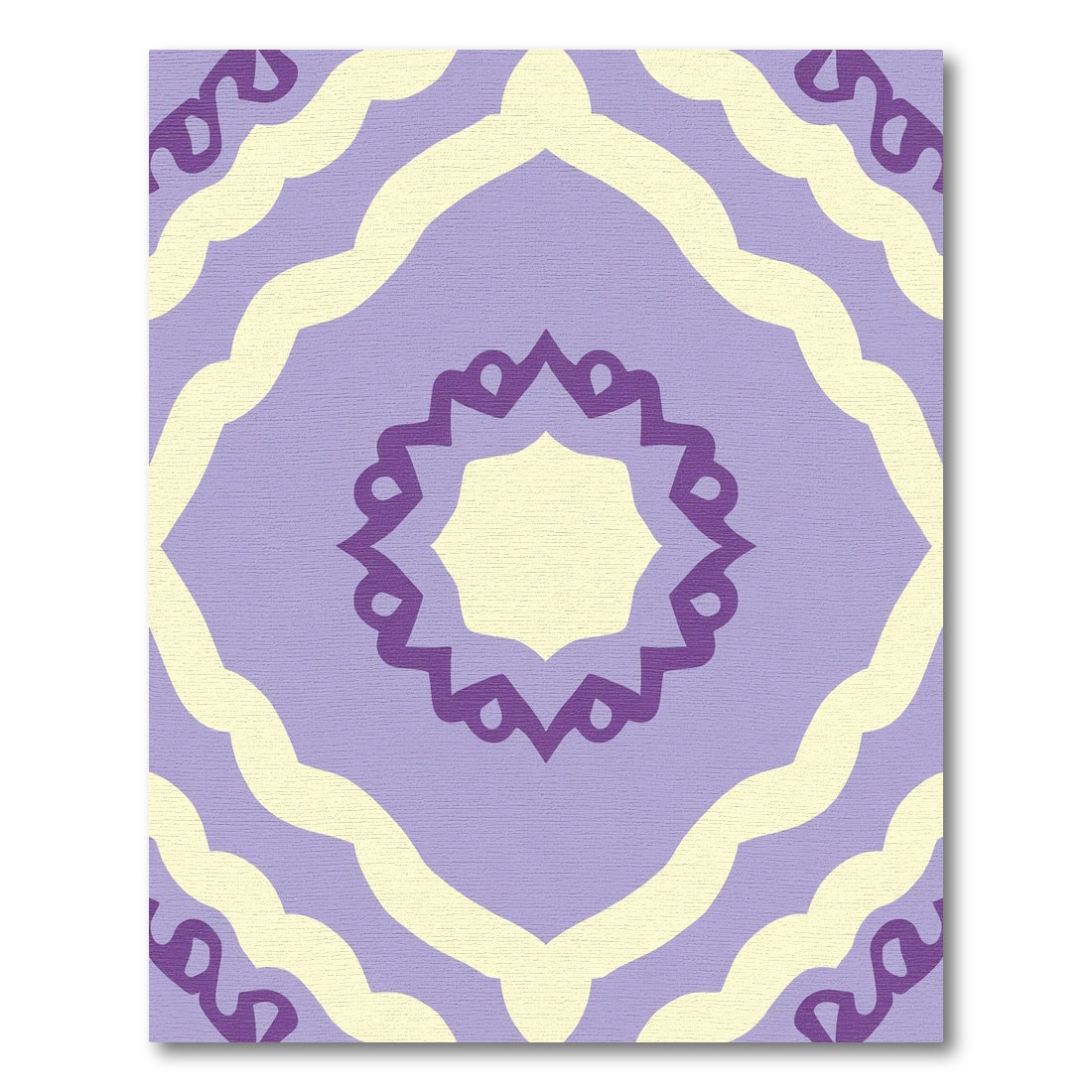 Purple Yellow Abstract Sunburst Rug