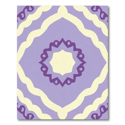 Purple Yellow Abstract Sunburst Rug