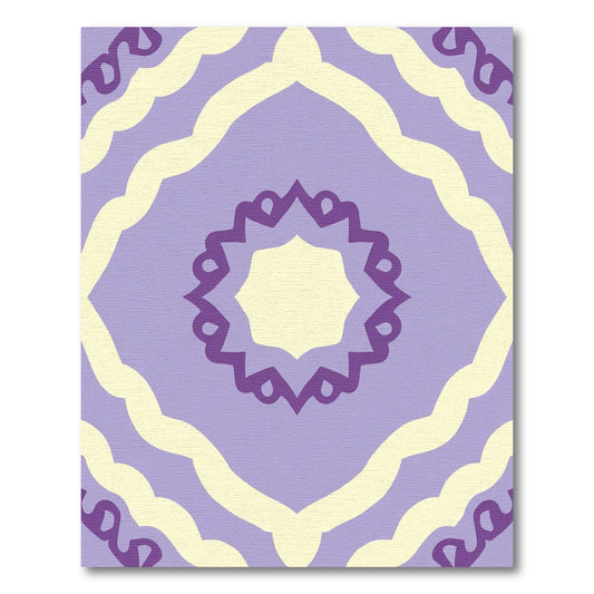 Purple Yellow Abstract Sunburst Rug