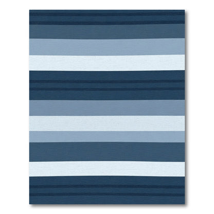 Deep Blue Gradient Horizontal Stripe Rug