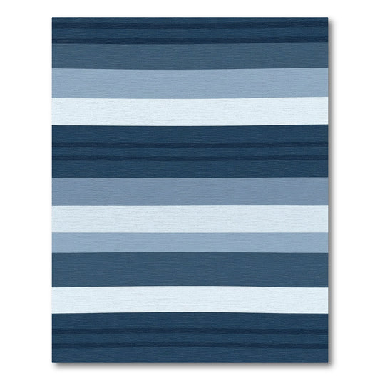 Deep Blue Gradient Horizontal Stripe Rug