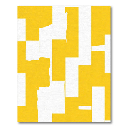 Bold Golden White Geometric Shards Rug