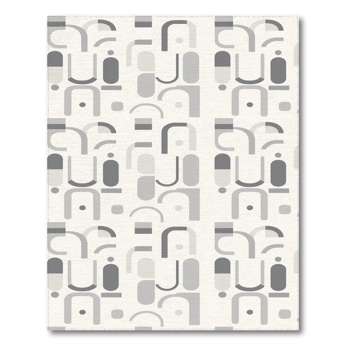 Grey Geometric Modern Area Rug