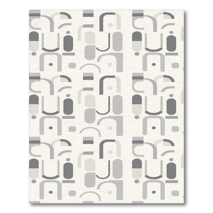 Grey Geometric Modern Area Rug