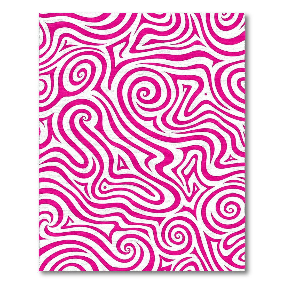 Pink White Swirling Waves Rug