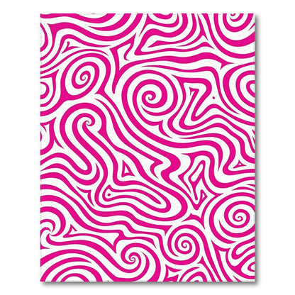 Pink White Swirling Waves Rug