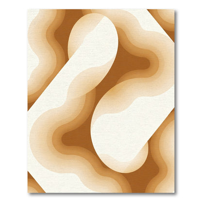Golden Cream Gradient Waves Rug