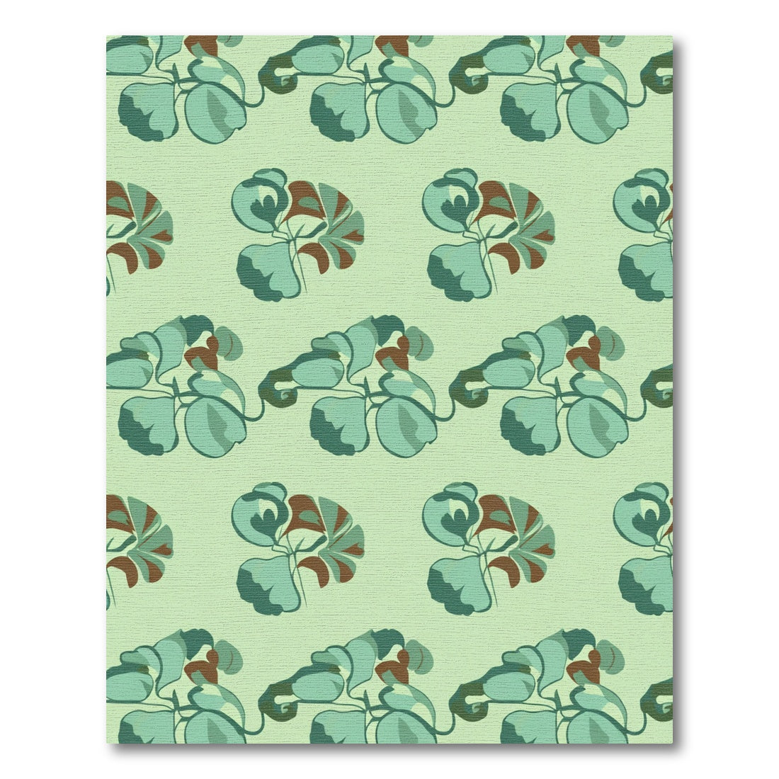 Aqua Fern Art Deco Rug