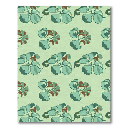 Aqua Fern Art Deco Rug