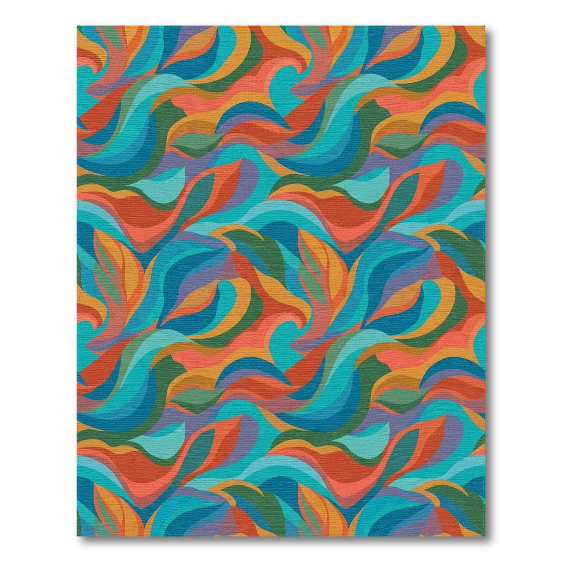 Vibrant Multi-Color Wave Area Rug