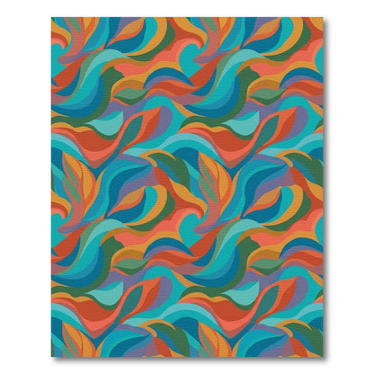 Vibrant Multi-Color Wave Area Rug