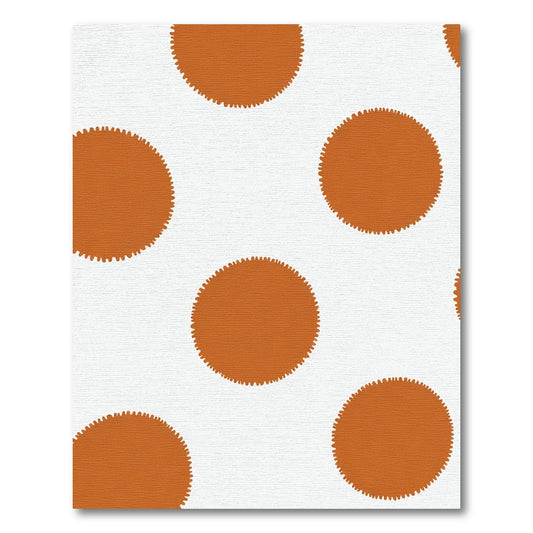 Orange Serrated Circles Composition Rug