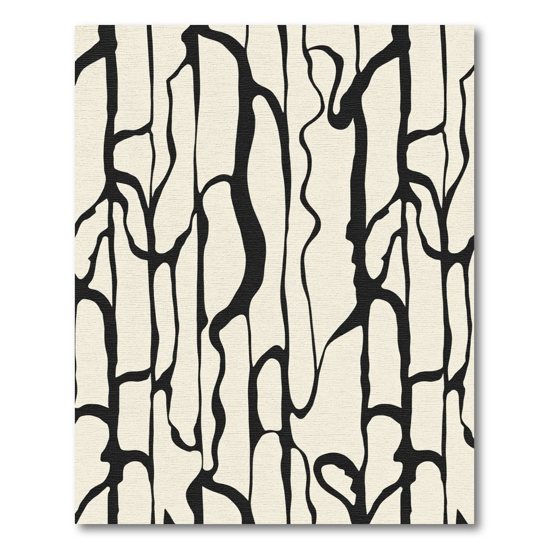 Cream Black Organic Tonal Lines Rug