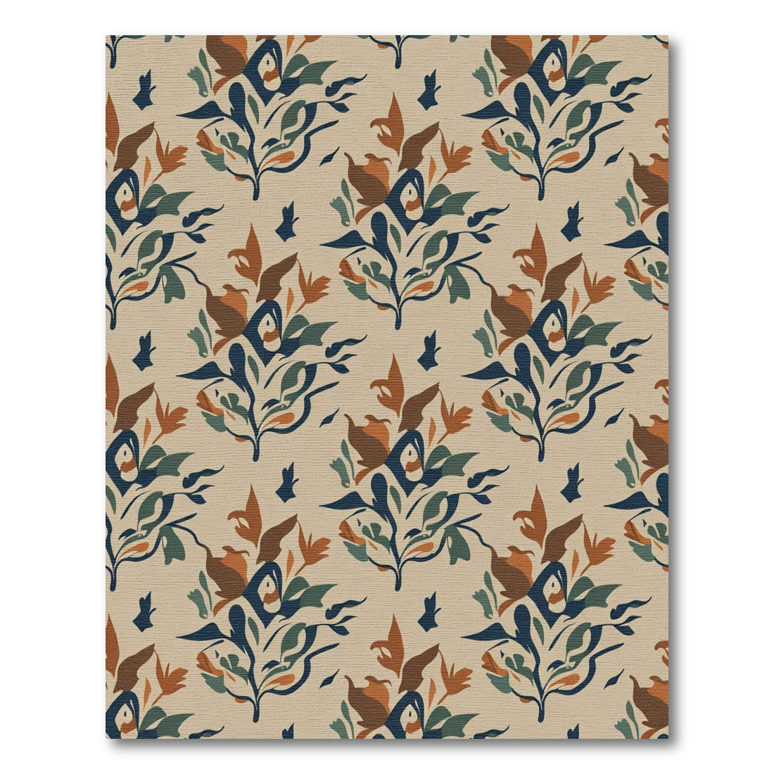 Earthy Floral Bouquet Arrangement Rug
