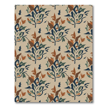 Earthy Floral Bouquet Arrangement Rug