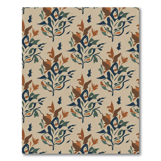 Earthy Floral Bouquet Arrangement Rug