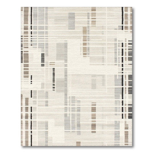 Beige Geometric Modern Area Rug