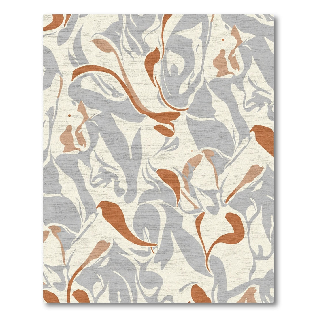 Abstract Swirl Terracotta Gray Swirls Rug
