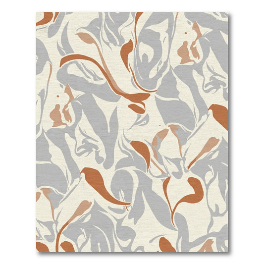 Abstract Swirl Terracotta Gray Swirls Rug
