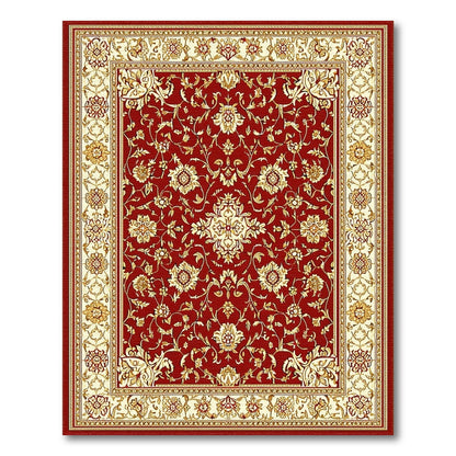 Red Persian Floral Medallion Area Rug