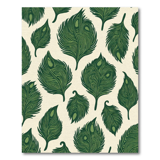 Emerald Green Feathered Fan Arrangement Rug