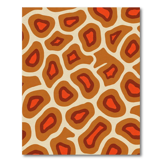 Retro Terra Cotta Organic Shapes Rug