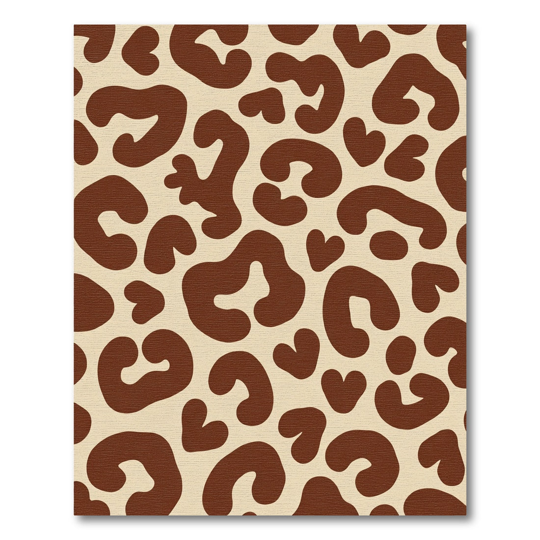 Brown Heart Spots Animal Print Rug