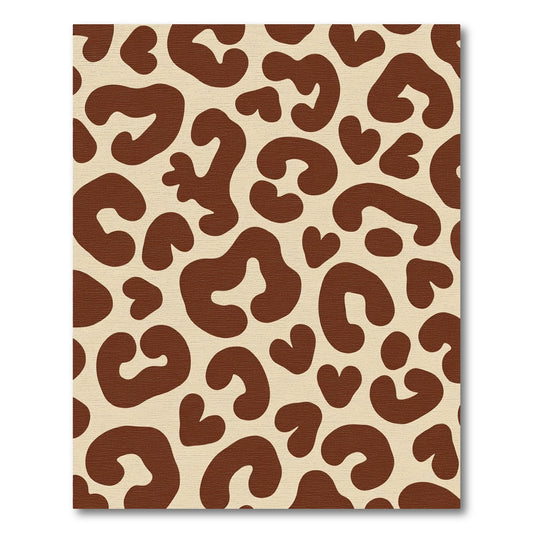 Brown Heart Spots Animal Print Rug