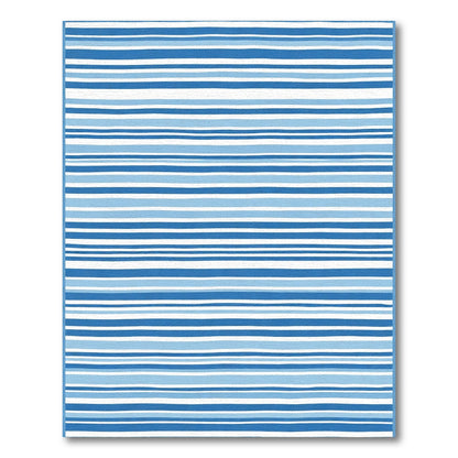 Coastal Blue Nautical Stripes Rug