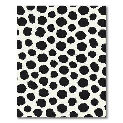 Black Spots on Cream Background Rug