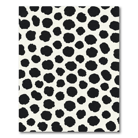 Black Spots on Cream Background Rug