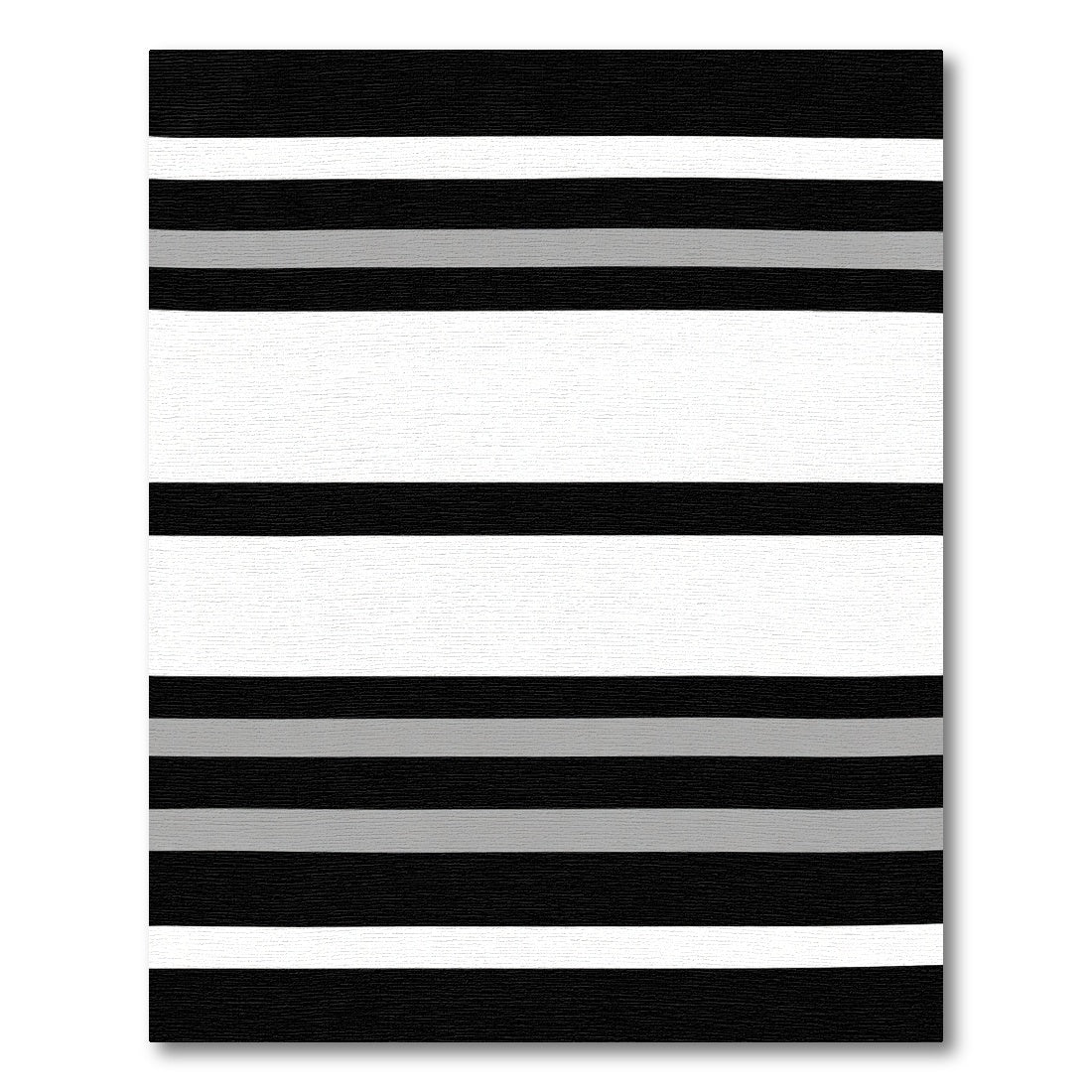 Bold Black White Gray Stripe Rug