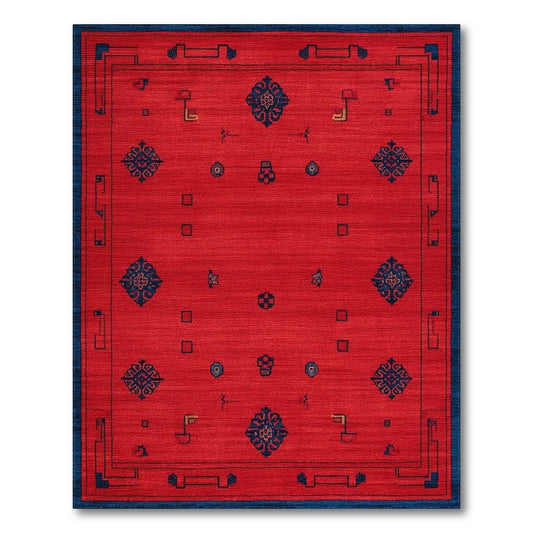 Bold Red Geometric No. 9 Area Rug
