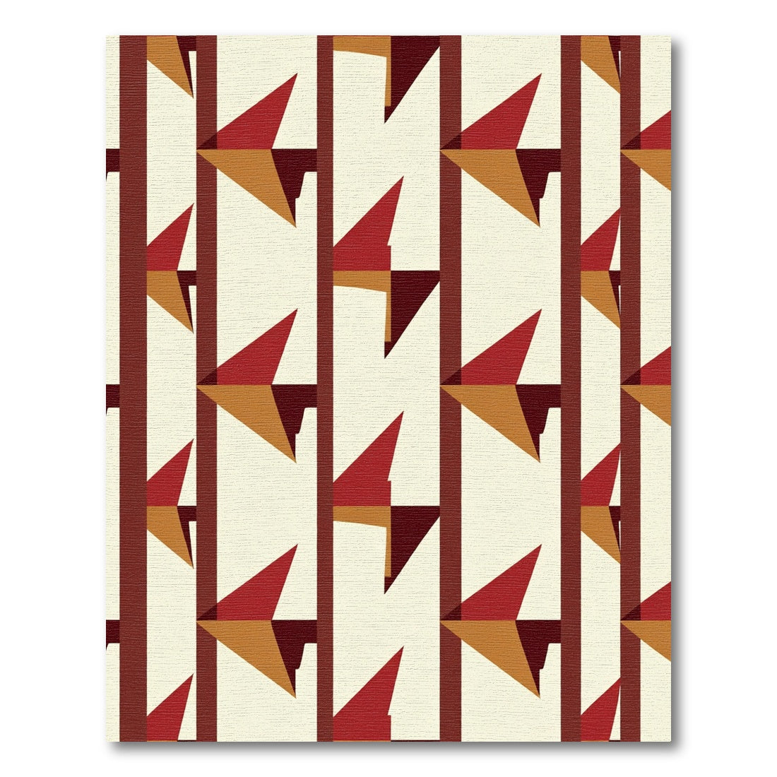 Crimson Ochre Geometric Angle Rug