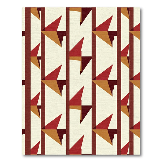 Crimson Ochre Geometric Angle Rug
