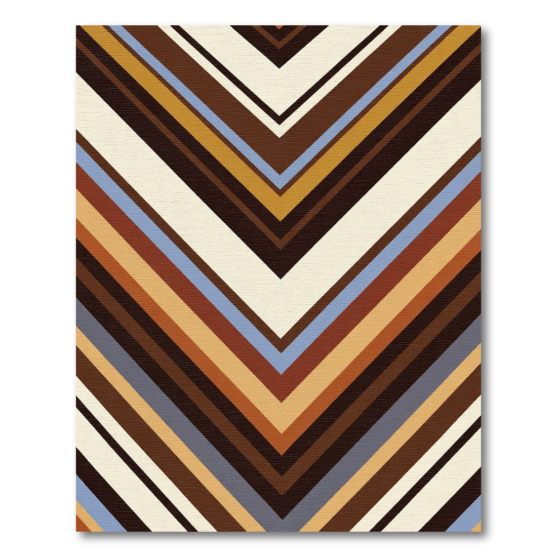 Earthy Chevron Stripes Rug