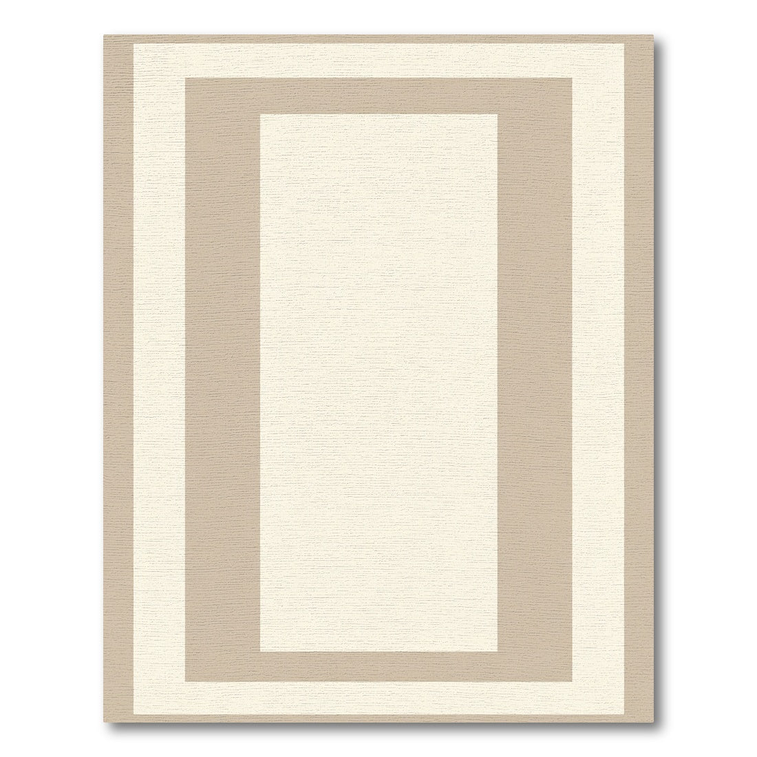 Neutral Cream Layered Rectangular Trim Rug