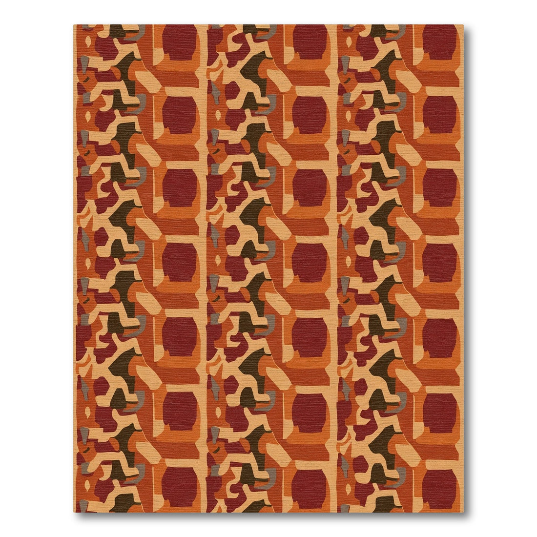 Terracotta Earthy Abstract Vertical Stripe Rug