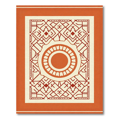 Orange And Red Geometric Sunburst Rug