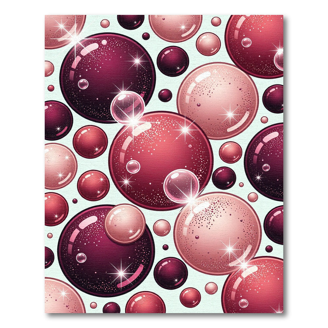 Crimson Pink Bubbles Sparkle Rug