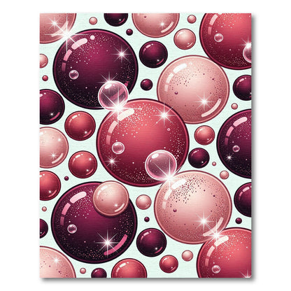 Crimson Pink Bubbles Sparkle Rug