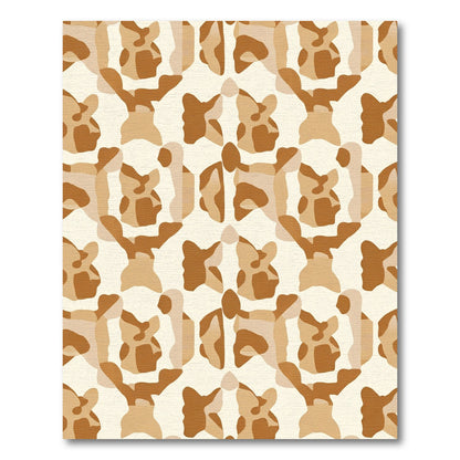 Abstract Earthy Tones Organic Shapes Rug