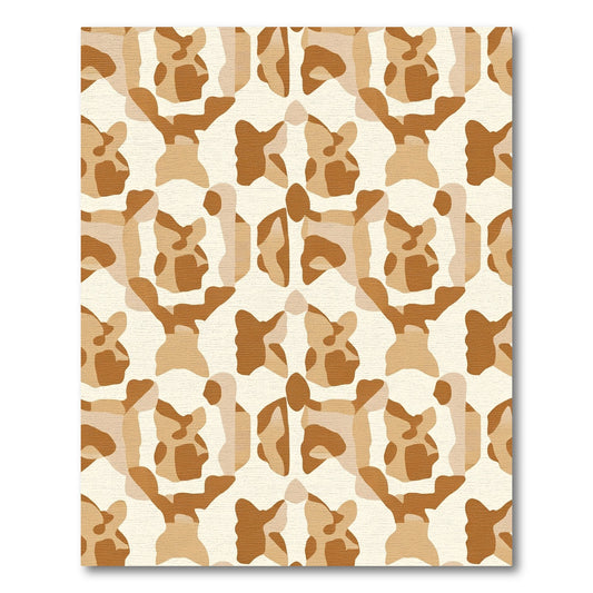 Abstract Earthy Tones Organic Shapes Rug