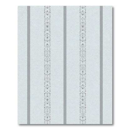 Light Gray Muted Stripe Medallion Rug