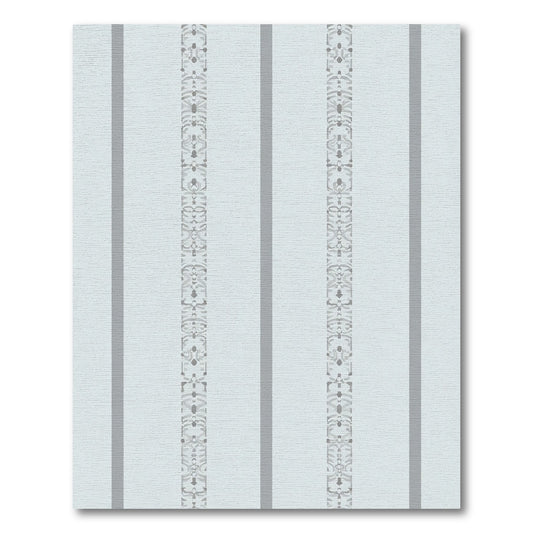 Light Gray Muted Stripe Medallion Rug