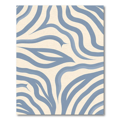 Soft Blue Wavy Stripe Rug