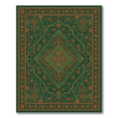 Green Medallion Green Traditional Persian Medallion Area Rug