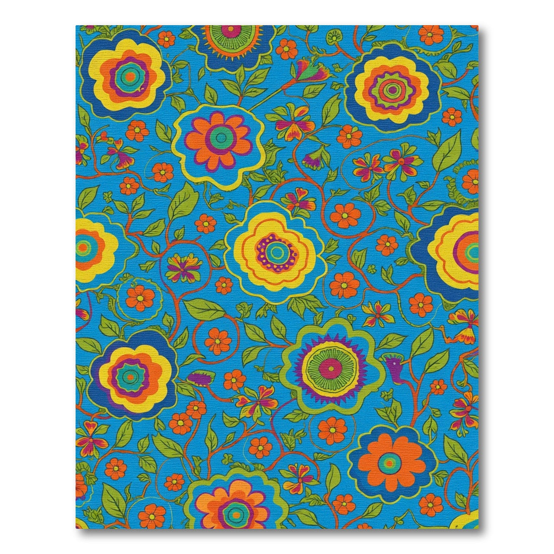 Groovy Retro Floral Bloom Rug